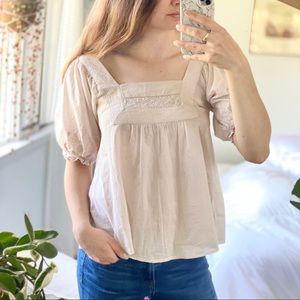 Anthropologie bell sleeve summer blouse
